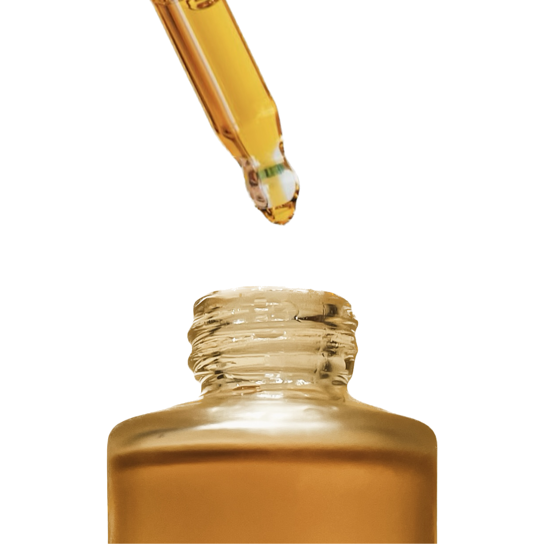 face oil from dropper closeup